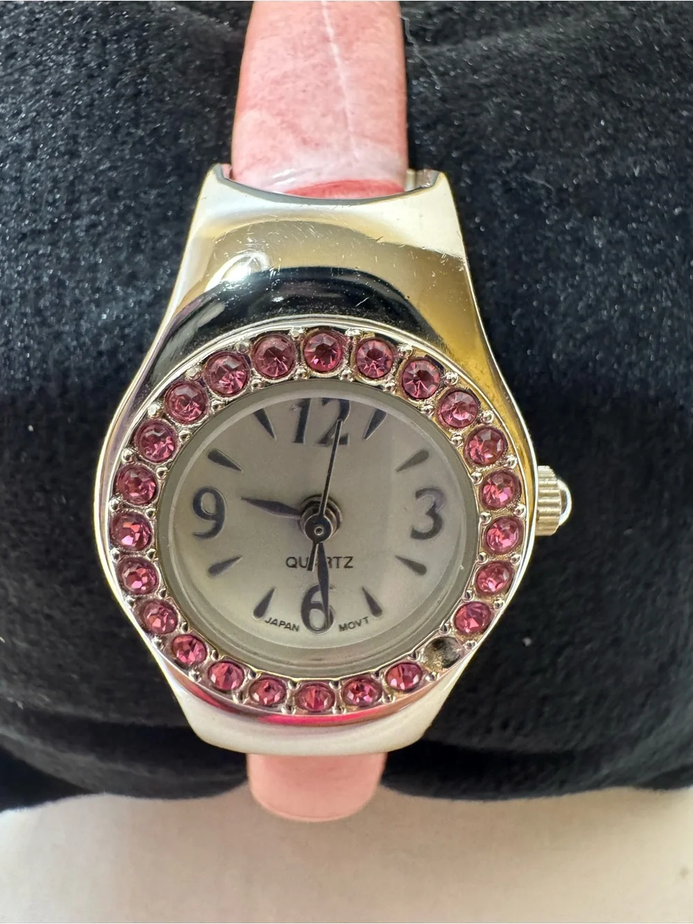Avon Pink Crystal Bezel Quartz Watch